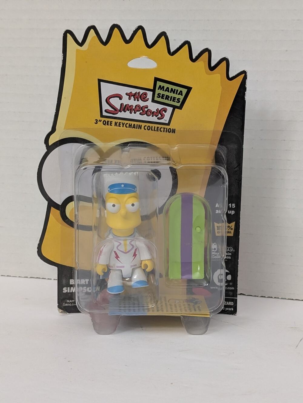 Rare The Simpsons Bart Simpson 3" Qee Keychain Mania Series 2007 New